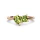 1 - Zoya Pear & Princess Shape Peridot 2 Stone Duo Ring 
