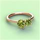 3 - Zoya Pear & Princess Shape Peridot 2 Stone Duo Ring 