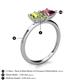 5 - Zoya Pear Shape Peridot & Princess Shape Rhodolite Garnet 2 Stone Duo Ring 