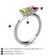 5 - Zoya Pear Shape Peridot & Princess Shape Pink Tourmaline 2 Stone Duo Ring 