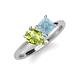 4 - Zoya Pear Shape Peridot & Princess Shape Aquamarine 2 Stone Duo Ring 