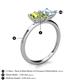 5 - Zoya Pear Shape Peridot & Princess Shape Aquamarine 2 Stone Duo Ring 