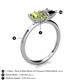 5 - Zoya Pear Shape Peridot & Princess Shape Black Diamond 2 Stone Duo Ring 
