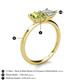 5 - Zoya Pear Shape Peridot & Princess Shape Lab Created Opal 2 Stone Duo Ring 