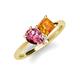 4 - Zoya Pear Shape Pink Tourmaline & Princess Shape Citrine 2 Stone Duo Ring 