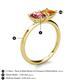 5 - Zoya Pear Shape Pink Tourmaline & Princess Shape Citrine 2 Stone Duo Ring 