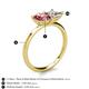 5 - Zoya Pear Shape Pink Tourmaline & Princess Shape Certified Lab Grown Diamond 2 Stone Duo Ring 