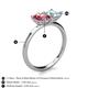5 - Zoya Pear Shape Pink Tourmaline & Princess Shape Aquamarine 2 Stone Duo Ring 