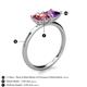 5 - Zoya Pear Shape Pink Tourmaline & Princess Shape Amethyst 2 Stone Duo Ring 