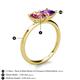 5 - Zoya Pear Shape Pink Tourmaline & Princess Shape Amethyst 2 Stone Duo Ring 