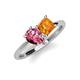 4 - Zoya Pear Shape Pink Tourmaline & Princess Shape Citrine 2 Stone Duo Ring 