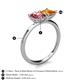 5 - Zoya Pear Shape Pink Tourmaline & Princess Shape Citrine 2 Stone Duo Ring 