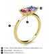 5 - Zoya Pear Shape Pink Tourmaline & Princess Shape Tanzanite 2 Stone Duo Ring 