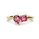 1 - Zoya Pear & Princess Shape Pink Tourmaline 2 Stone Duo Ring 