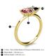 5 - Zoya Pear Shape Pink Tourmaline & Princess Shape Black Diamond 2 Stone Duo Ring 