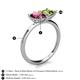 5 - Zoya Pear Shape Rhodolite Garnet & Princess Shape Peridot 2 Stone Duo Ring 
