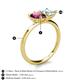 5 - Zoya Pear Shape Rhodolite Garnet & Princess Shape Aquamarine 2 Stone Duo Ring 