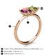 5 - Zoya Pear Shape Rhodolite Garnet & Princess Shape Peridot 2 Stone Duo Ring 