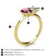 5 - Zoya Pear Shape Rhodolite Garnet & Princess Shape Forever One Moissanite 2 Stone Duo Ring 