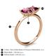 5 - Zoya Pear & Princess Shape Rhodolite Garnet 2 Stone Duo Ring 