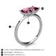 5 - Zoya Pear & Princess Shape Rhodolite Garnet 2 Stone Duo Ring 