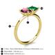 5 - Zoya Pear Shape Rhodolite Garnet & Princess Shape Lab Created Emerald 2 Stone Duo Ring 