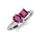 4 - Zoya Pear & Princess Shape Rhodolite Garnet 2 Stone Duo Ring 