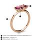 5 - Zoya Pear Shape Rhodolite Garnet & Princess Shape Pink Tourmaline 2 Stone Duo Ring 