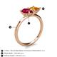 5 - Zoya Pear Shape Ruby & Princess Shape Citrine 2 Stone Duo Ring 