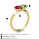 5 - Zoya Pear Shape Ruby & Princess Shape Peridot 2 Stone Duo Ring 
