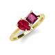 4 - Zoya Pear Shape Ruby & Princess Shape Rhodolite Garnet 2 Stone Duo Ring 