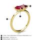 5 - Zoya Pear Shape Ruby & Princess Shape Rhodolite Garnet 2 Stone Duo Ring 