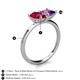 5 - Zoya Pear Shape Ruby & Princess Shape Amethyst 2 Stone Duo Ring 