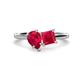 1 - Zoya Pear Shape Ruby & Princess Shape Lab Created Ruby 2 Stone Duo Ring 