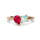 1 - Zoya Pear Shape Ruby & Princess Shape Lab Created Opal 2 Stone Duo Ring 
