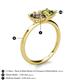 5 - Zoya Pear Shape Smoky Quartz & Princess Shape Peridot 2 Stone Duo Ring 