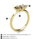 5 - Zoya Pear Shape Smoky Quartz & Princess Shape Forever One Moissanite 2 Stone Duo Ring 