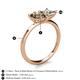 5 - Zoya Pear Shape Smoky Quartz & Princess Shape Forever One Moissanite 2 Stone Duo Ring 