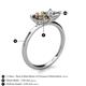 5 - Zoya Pear Shape Smoky Quartz & Princess Shape Forever One Moissanite 2 Stone Duo Ring 
