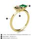 5 - Zoya Pear Shape Smoky Quartz & Princess Shape Lab Created Emerald 2 Stone Duo Ring 