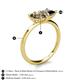 5 - Zoya Pear Shape Smoky Quartz & Princess Shape Black Diamond 2 Stone Duo Ring 