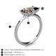 5 - Zoya Pear Shape Smoky Quartz & Princess Shape Black Diamond 2 Stone Duo Ring 