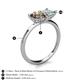 5 - Zoya Pear Shape Smoky Quartz & Princess Shape Lab Created Opal 2 Stone Duo Ring 