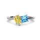 1 - Zoya Pear Shape Yellow Sapphire & Princess Shape Blue Topaz 2 Stone Duo Ring 