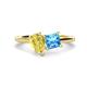 1 - Zoya Pear Shape Yellow Sapphire & Princess Shape Blue Topaz 2 Stone Duo Ring 