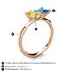 5 - Zoya Pear Shape Yellow Sapphire & Princess Shape Blue Topaz 2 Stone Duo Ring 