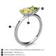 5 - Zoya Pear Shape Yellow Sapphire & Princess Shape Peridot 2 Stone Duo Ring 