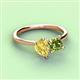 3 - Zoya Pear Shape Yellow Sapphire & Princess Shape Peridot 2 Stone Duo Ring 
