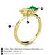 5 - Zoya Pear Shape Yellow Sapphire & Princess Shape Lab Created Emerald 2 Stone Duo Ring 
