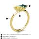 5 - Zoya Pear Shape Yellow Sapphire & Princess Shape London Blue Topaz 2 Stone Duo Ring 